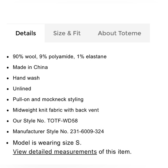 NWT TOTÊME Ribbed Neck Dark Gray Wool Midi Dress Size XS - Picture 5 of 13